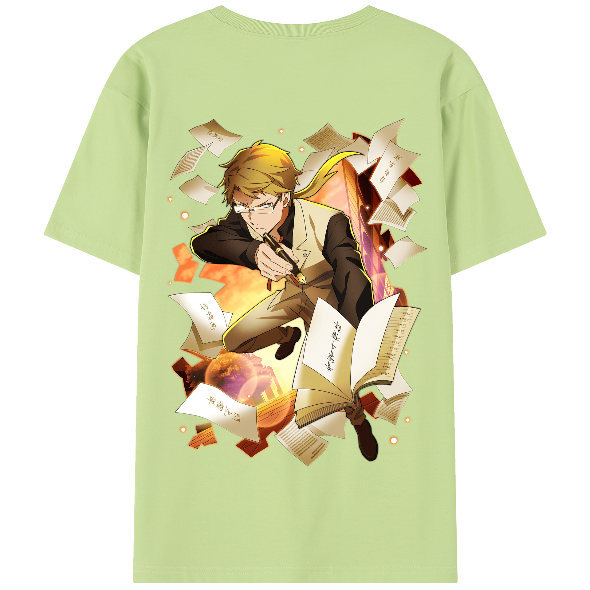 （画像用） 文豪ストレイドッグス Bungo Stray Dogs 綿100％半袖Tシャツ（背面プリント）